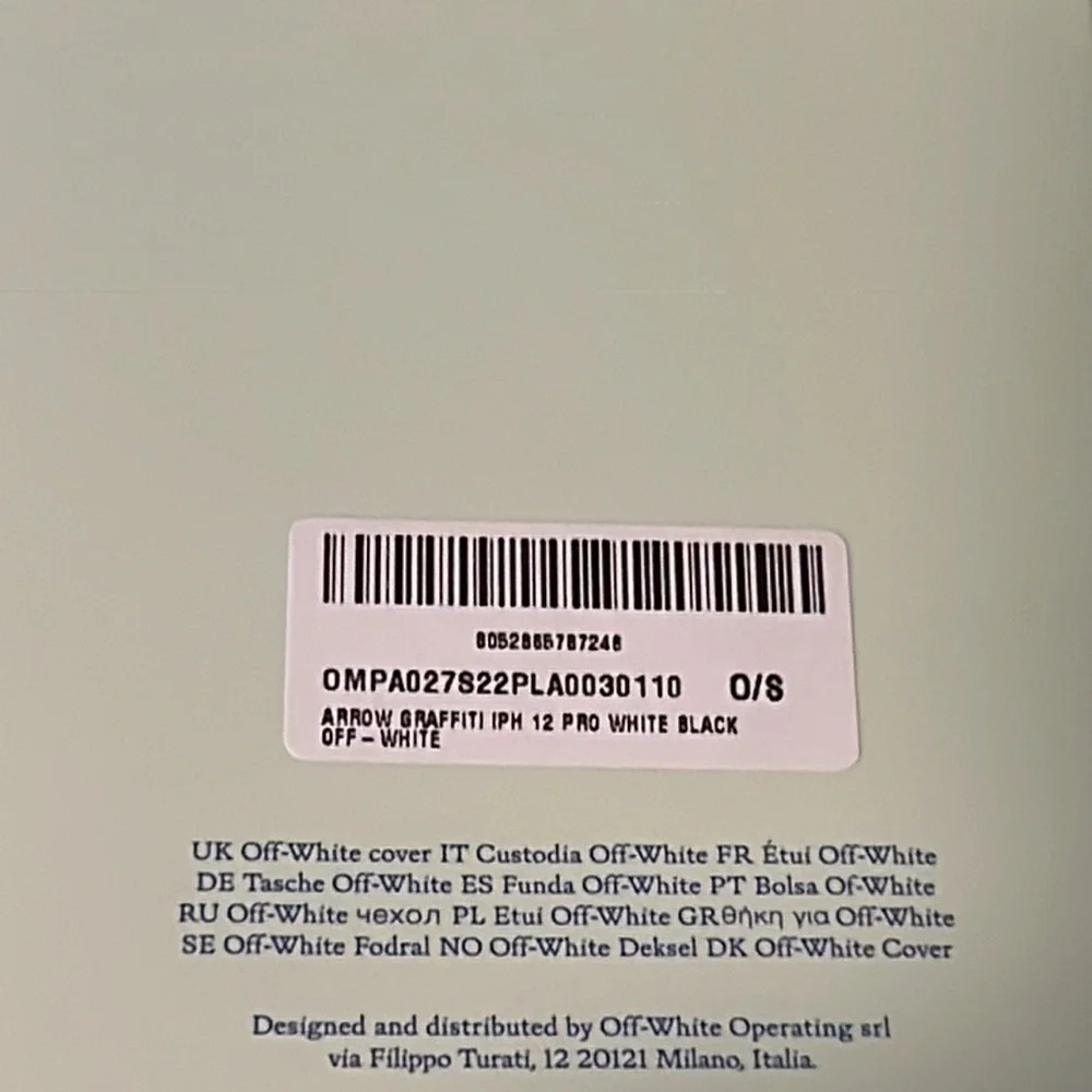 Off White Designer IPhone Case For 12 Pro Black And White Arrow Logo New In Box